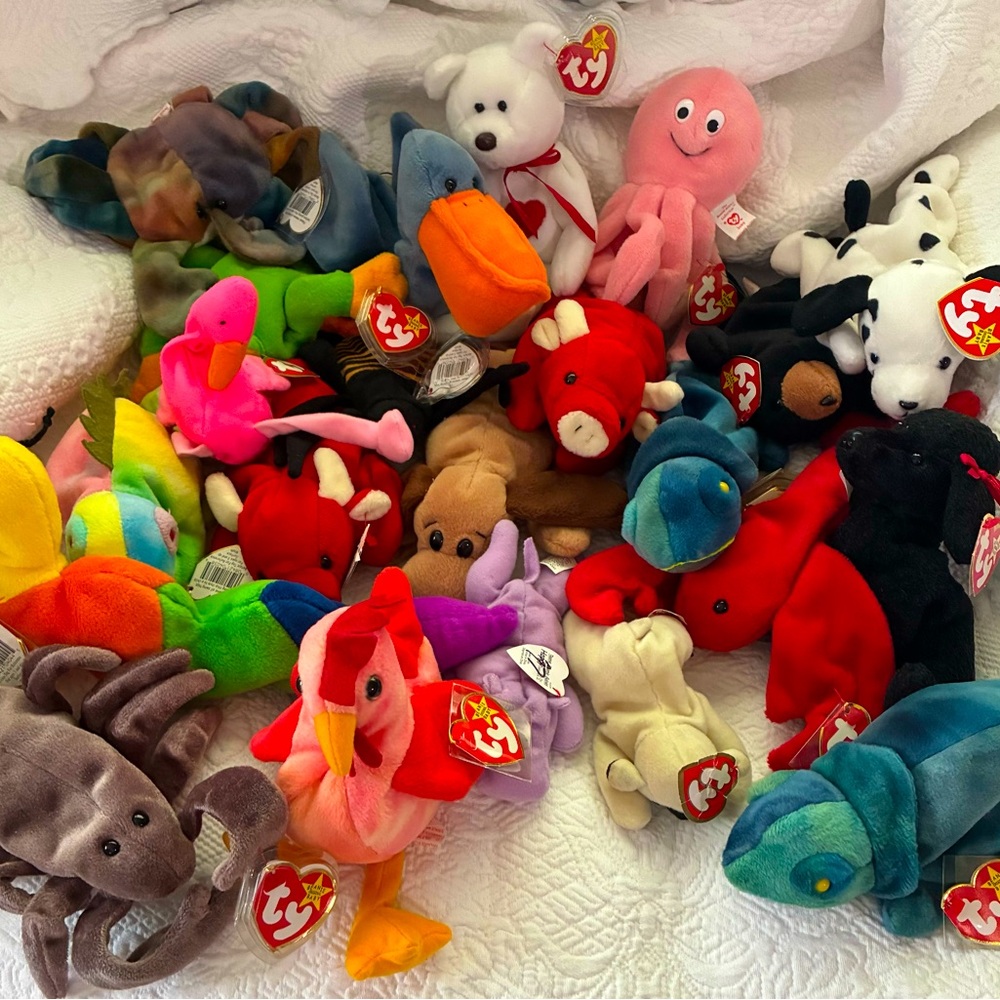 Bundle of 3 Red/White/Blue Ty Beanie Babies